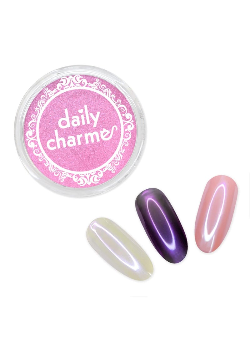 Daily Charme Stardust Chrome Powder (Amethyst) 1g, Iridescent Nail Chrome Powder, Holographic Effect Chrome Powder Pigment for Nails, Vibrant Home DIY/Nail Salon Manicure
