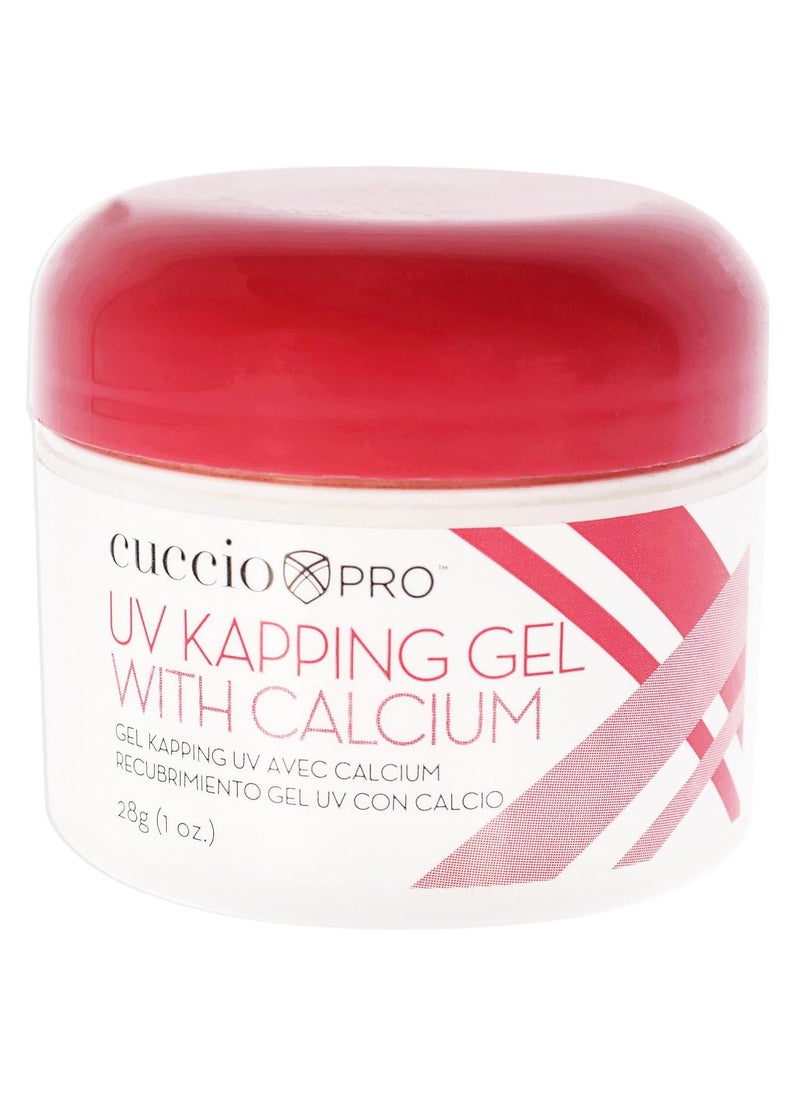 Cuccio Pro UV Kapping Gel With Calcium - Helps Prevent Cracking And Peeling - Designed For Natural Nails - Promotes Growth - Forms Durable, Protective Layer - Crystal Clear Coat - 1 Oz Nail Gel