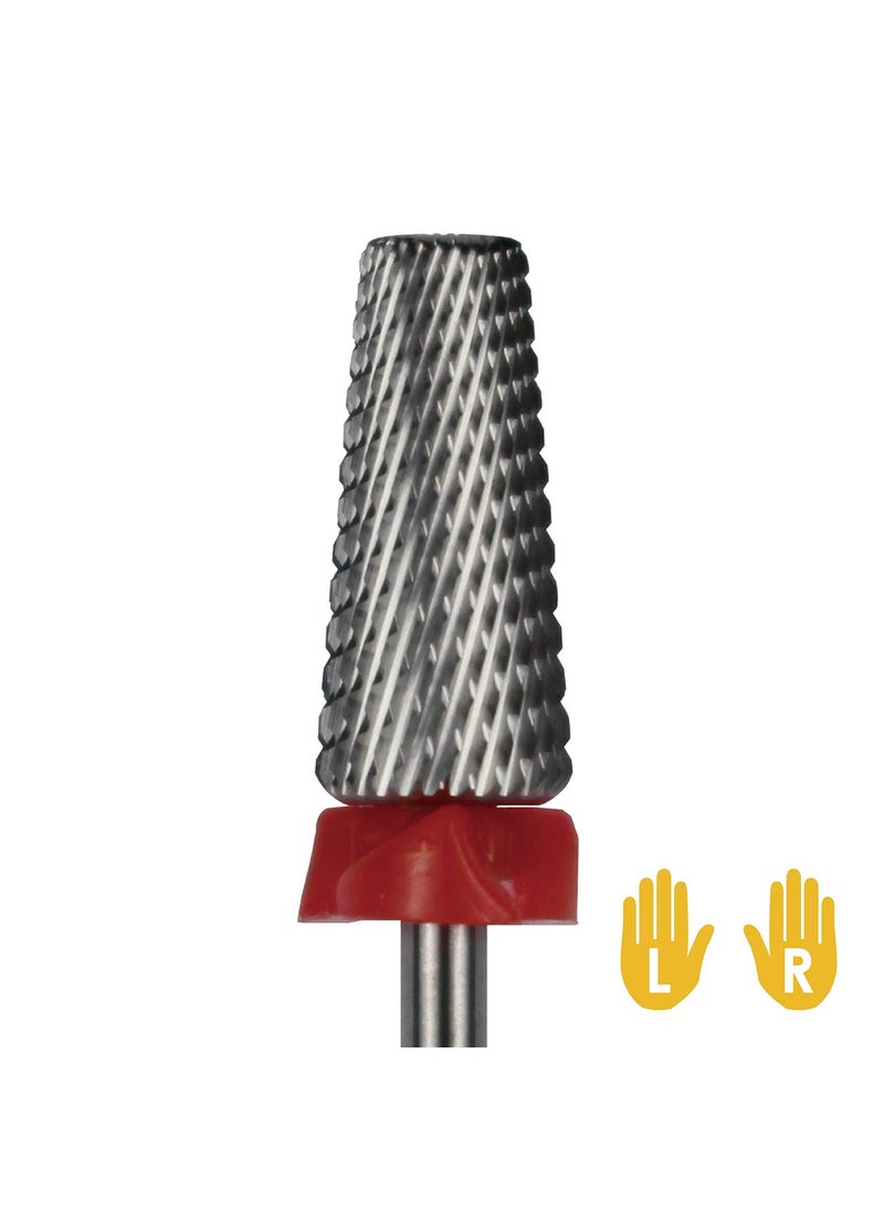 C & I 5 in 1 Multi-Function Tapered Shape Nail Drill, Cross Teeth Edition, Professional Drill Bit for Nail Manicure Machine (Fine - F)