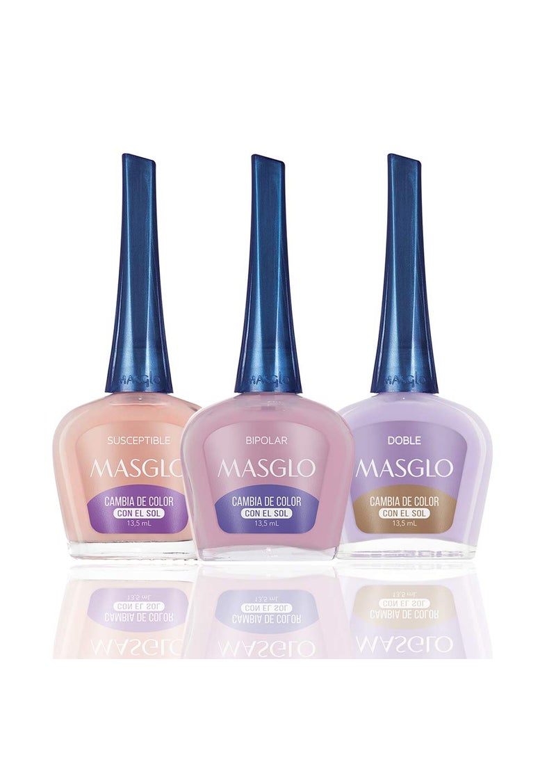 MASGLO Tradicional – Set of 4 Nail Polishes 13-Free Formula, Up to 7 Days of Wear, High-Coverage & Glossy Finish – (0.5 oz Each)