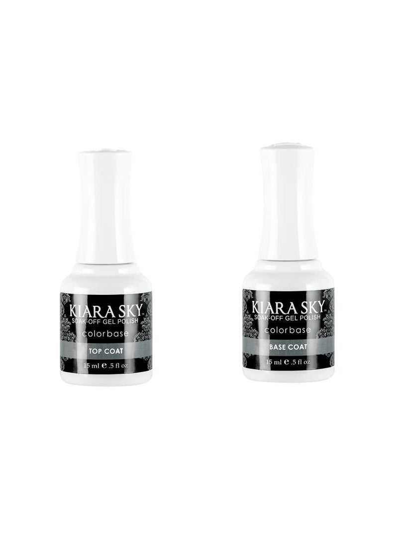 KIARA SKY Soak Off Gel Polish 0.5 fl oz (Top Coat + Base Coat Duo)