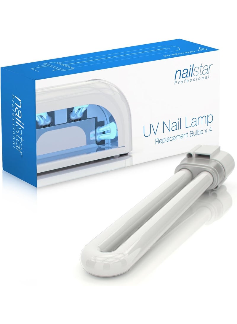 Replacement 9W U-Shaped 365nm Bulbs UV Nail Lamp Dryer - 4 Pack