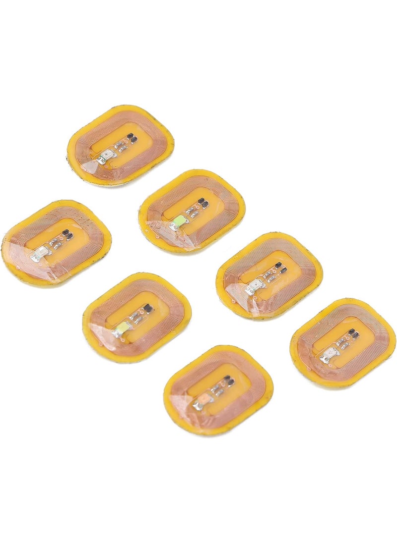 ZJchao Nail Stickers, 7pcs NFC Lighting Nail Art Stickers, Self-Adhesive, Intelligent, DIY Decoration, Dark Blue, White, Light Blue, Red, Yellow, Green