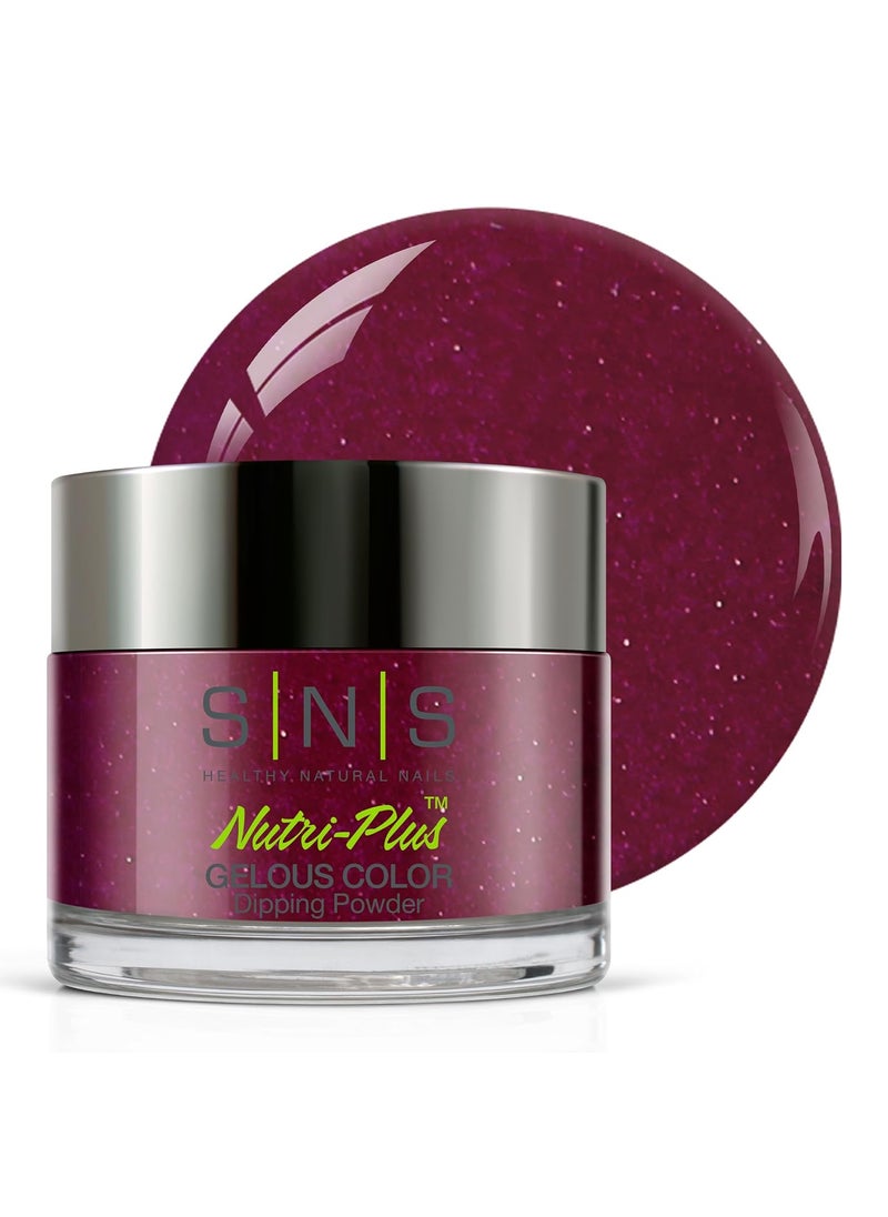 SNS Nail Dip Powder, Gelous Color Dipping Powder - Lively Cab (Wine/Magenta, Shimmer) - Long-Lasting Dip Nail Color Lasts 14 Days - Low-Odor & No UV Lamp Required - 1oz
