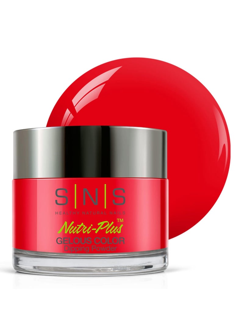 SNS Nail Dip Powder, Gelous Color Dipping Powder - Mandarin Fish (Red/Neon) - Long-Lasting Dip Powder Nail Color Lasts 14 Days - Low-Odor & No UV Lamp Required - 1 oz