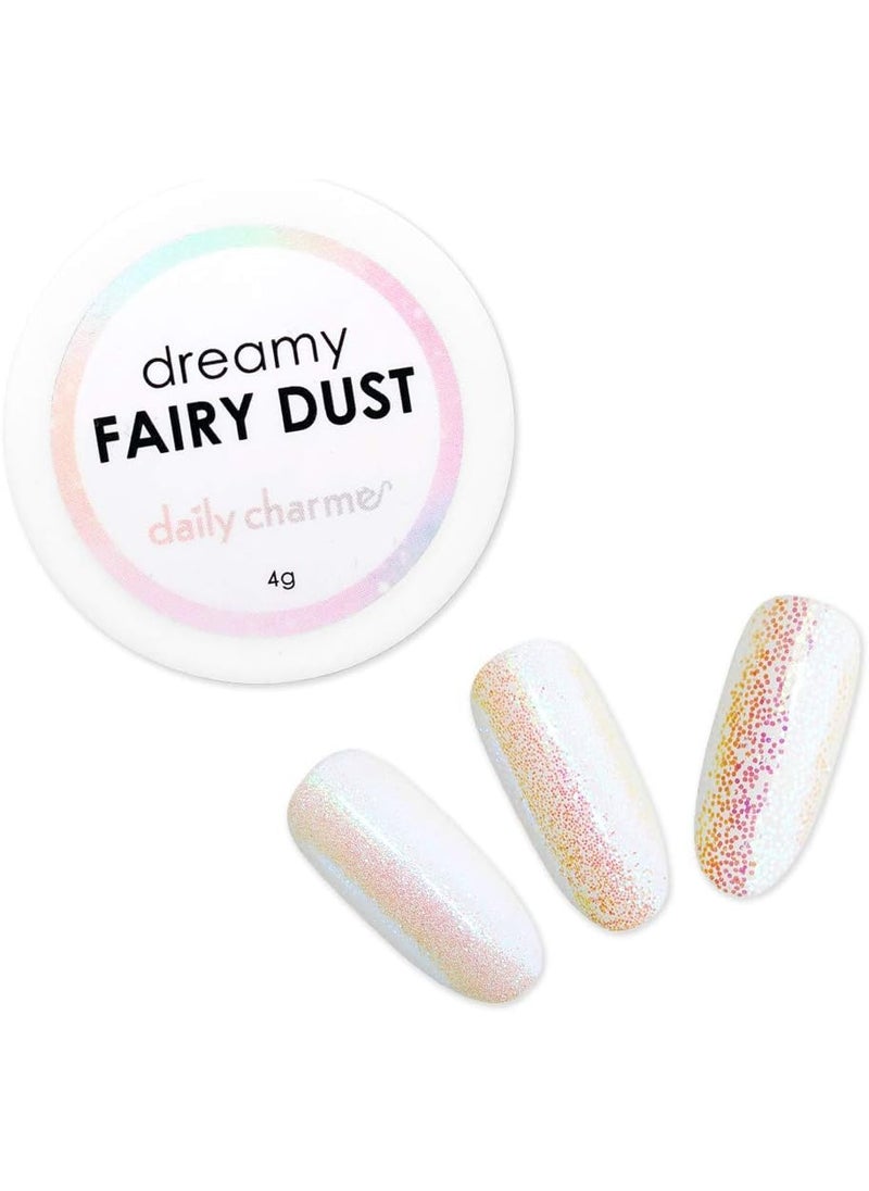 DAILY CHARME Dreamy Fairy Dusy Nail Art Glitter, Iridescent Nail Art Glitter Decoration, Ultra Sparkly Mermaid Nail Glitter, Home DIY/Nail Salon Manicure (0.008 Glitter Dust)