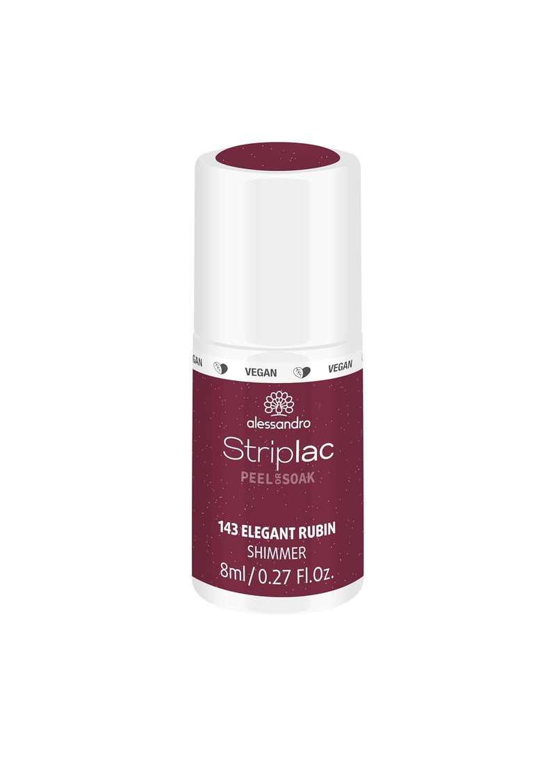 alessandro Striplac Peel or Soak Nail Polish -143 Elegant Rubin for Women- 0.27 oz