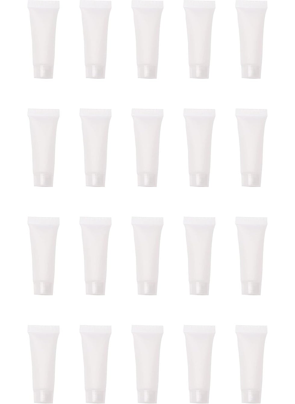 sowaka Empty Refillable Tube 20 Pcs 10 ML Plastic Squeezable Soft Cosmetic Containers Travel Bottles Holder for Lotion Cosmetic Makeup Sample Vial Jar Pot Case DIY Project