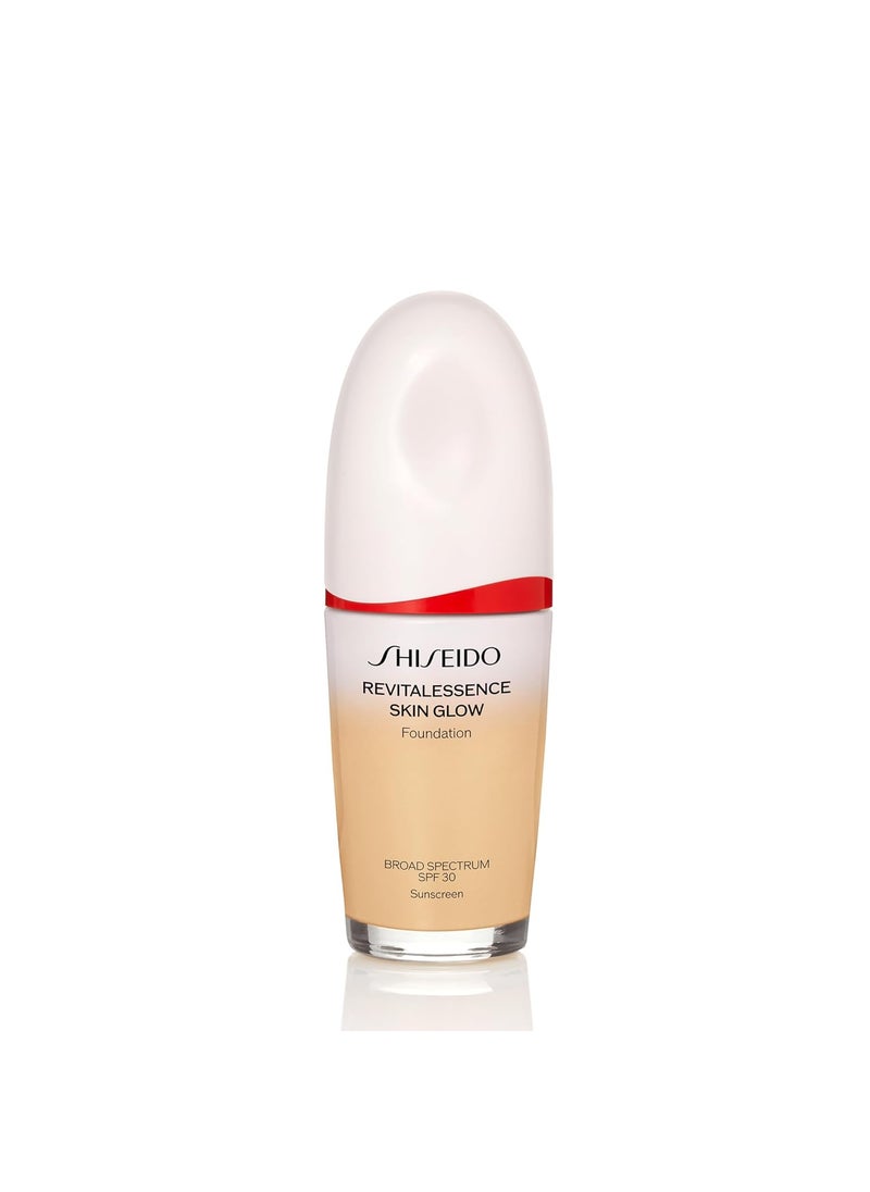 Shiseido RevitalEssence Skin Glow Foundation SPF 30 - Buildable, Medium Coverage - 24-HR Hydration & 12-HR Wear - Transfer, Crease & Fade Resistant - Non-Comedogenic - All Skin Types