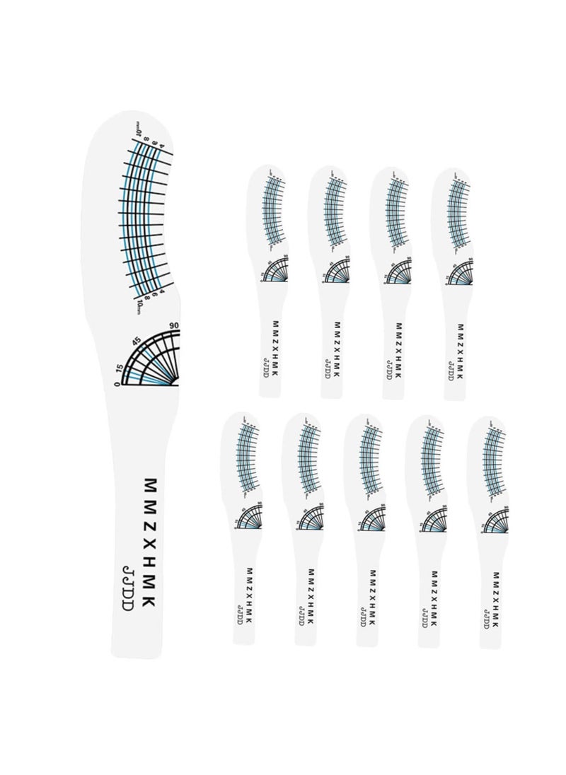 FOMIYES 10pcs Eyelash Measuring Ruler Lash Ruler Card Lash Curling Degree Measuring Ruler Lash Tape Lash Tech Supplies Must Haves Eye Pads Lash Extensions Curly Fake Eyelashes