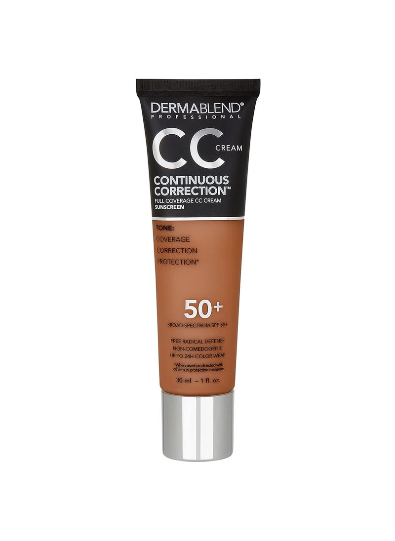 Dermablend Continuous Correction Tone-Evening CC Cream Foundation SPF 50+, Full Coverage Foundation Makeup & Color Corrector, Oil-Free