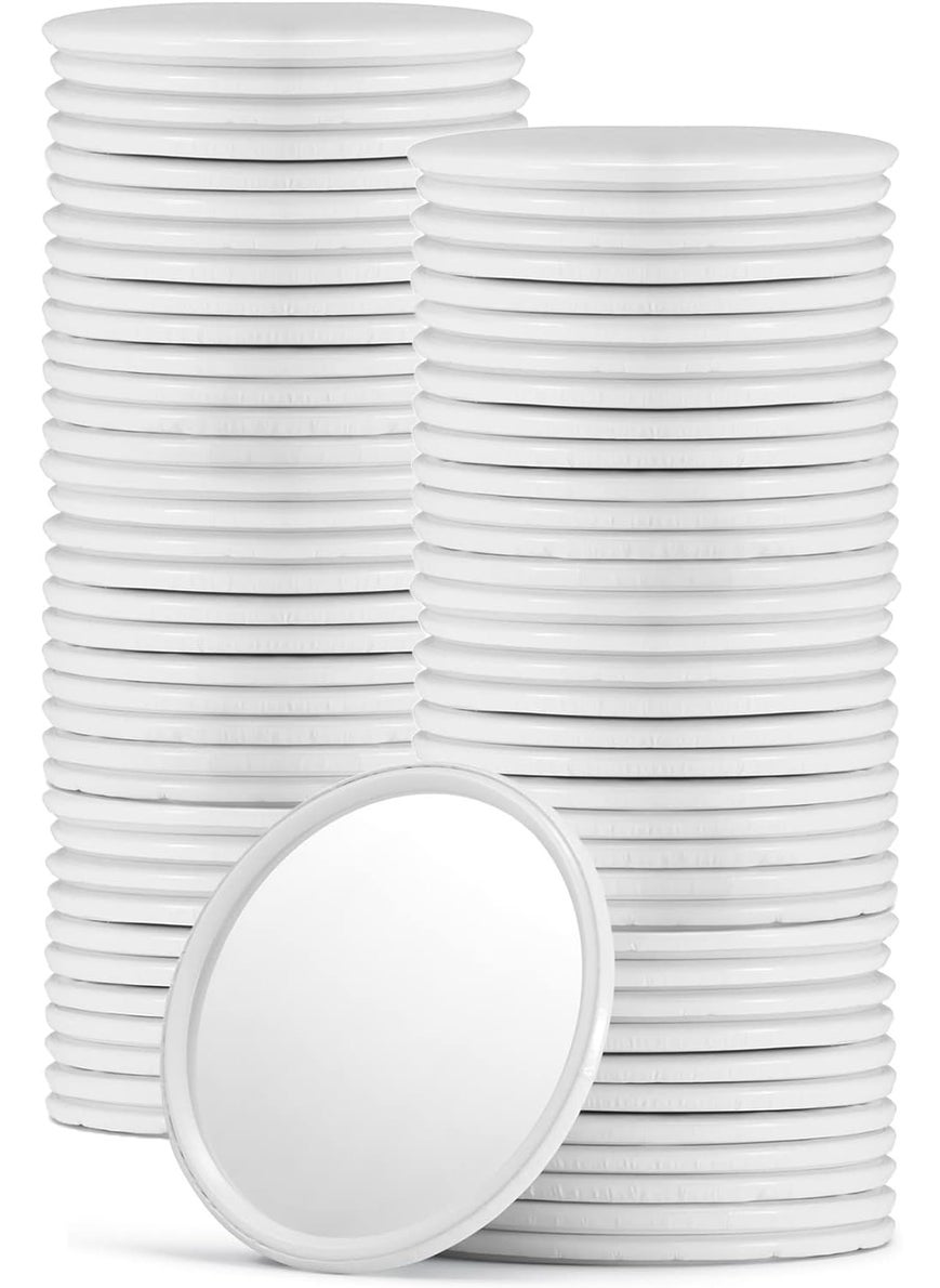 72 Pcs Compact Small Makeup Mirror Bulk, Mini Travel Pocket Mirror for Purse Women Gift Favor (Round, White)
