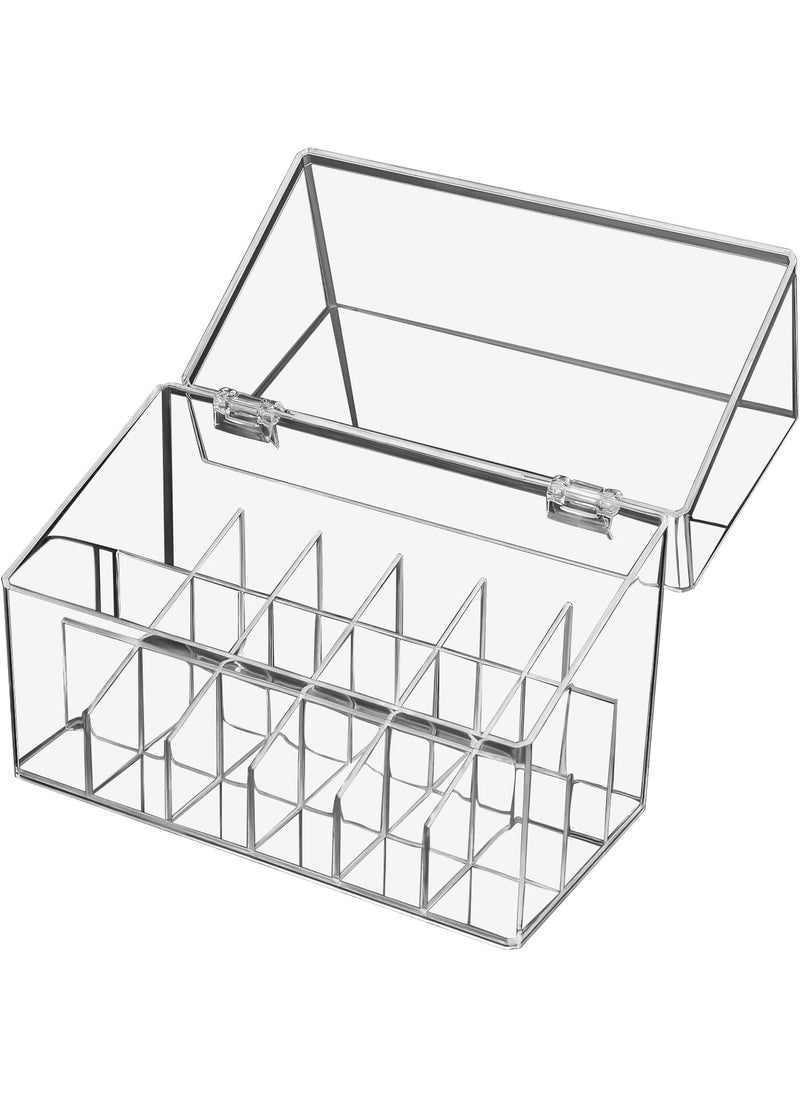 ATOMUS Lipstick Holder Display Case, 18 Slots Lipstick Organizer Storage with Dust Cover Transparent Acrylic Cosmetic Makeup Lipgloss Rack Holder