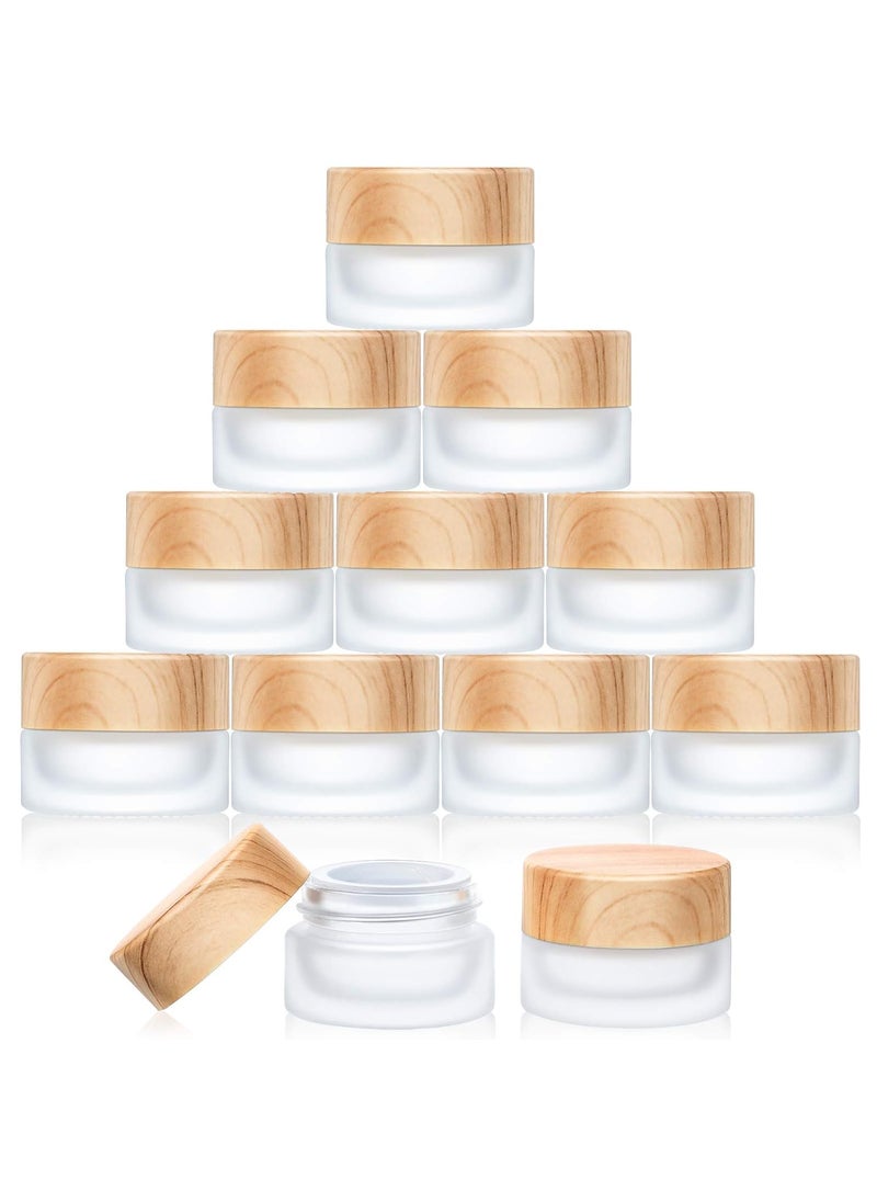 Geiserailie Glass Cosmetic Containers Empty Sample Jars with Leak Proof Lids Makeup Sample Containers for Lotion Cream Cosmetic(10 Pieces,5 Gram)