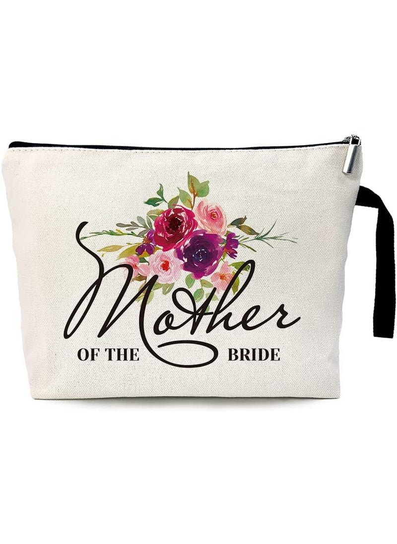 ZHANTUONE Mother of The Bride Funny Wedding Cosmetic Bag, for Travel Toiletry Zipper Storage Pouch Makeup Bag, Wedding Party Gifts, Mother of Bride Gifts for Wedding, Wedding Party Cosmetic Bag