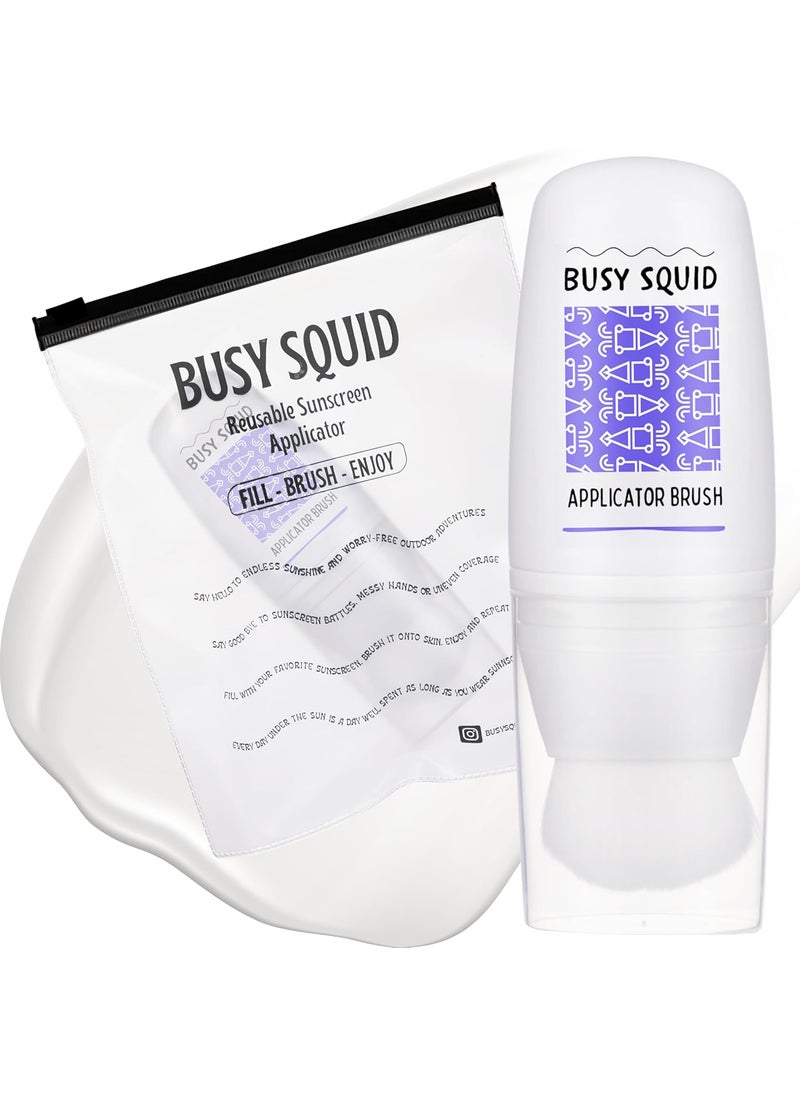 Busy Squid Refillable Sunscreen Applicator for Kids & Adults Face & Body Sunscreen Brush Lotion Applicator