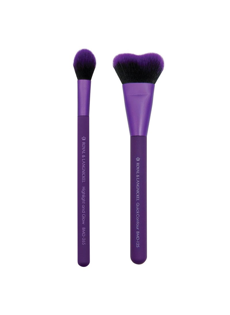 Royal Brush Moda Perfect Pairs Insta-glow Cosmetic Make Up Kit Brush Set
