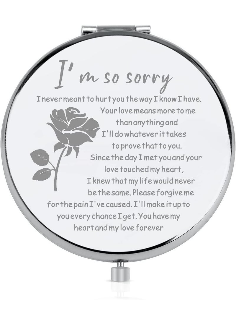 FEELMEM Apology Compact Mirror - Sorry Gift I'm So Sorry Makeup Mirror for Girlfriend