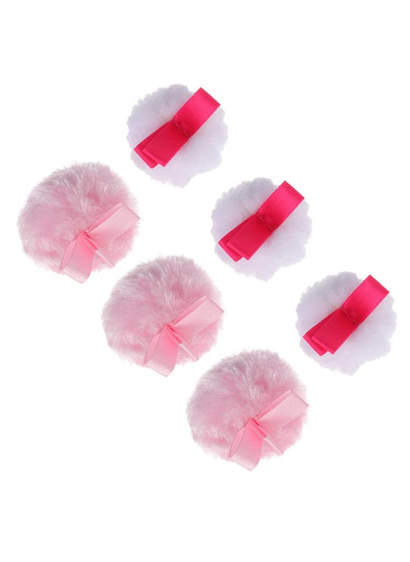 Round Makeup Powder Foundation Puffs: Fluffy Cosmetic Loose Powder Pad Women Girl Beauty Powder Puffs Makeup Tools 6pcs