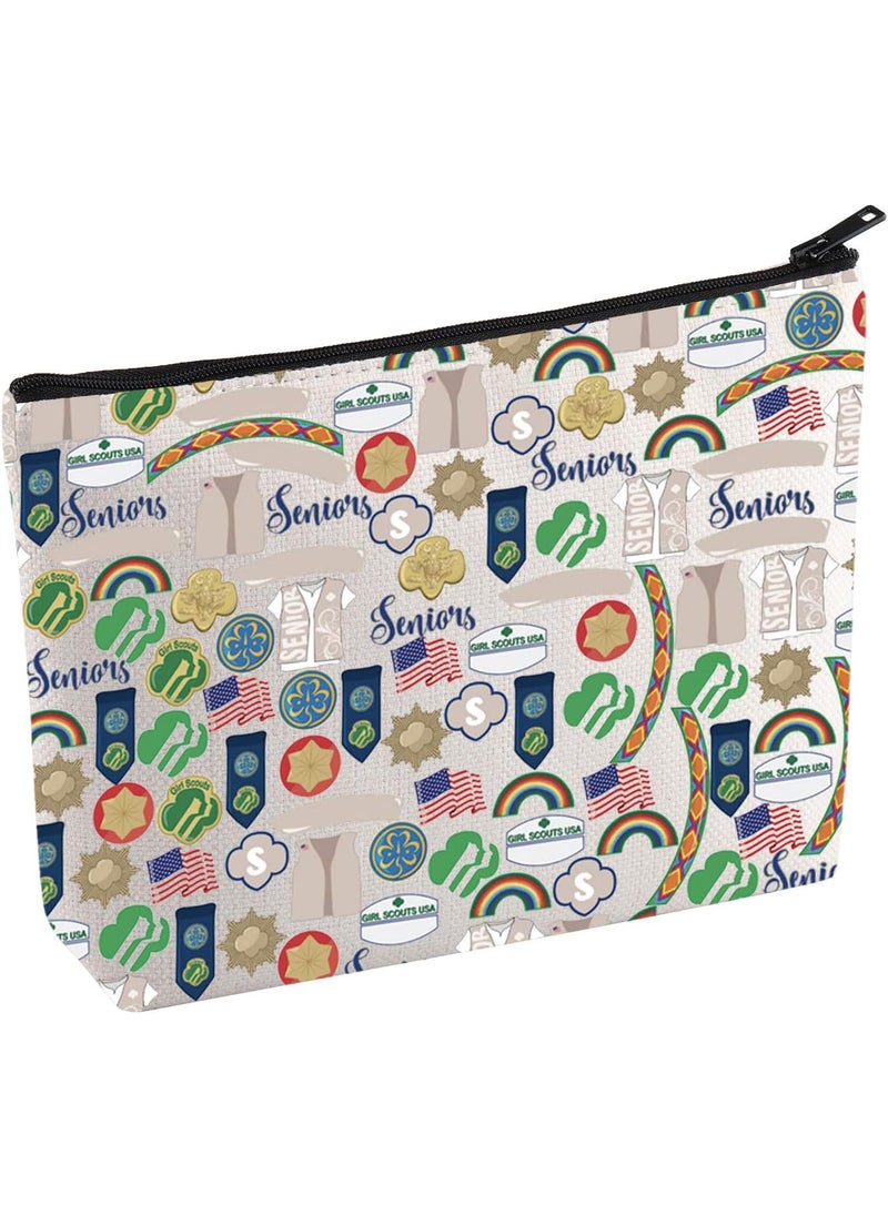 KUIYAI Senior Girl Scout Cosmetic Bag Scout Mom Gift Girl Scout Leader Toiletry Bag Girls Power Gift Scout Camper Gift Scout Group Gift (SeniorScoutM)
