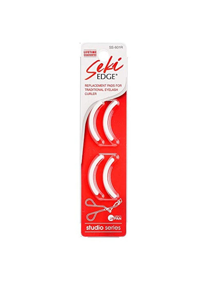 Seki Edge Eyelash Curler Replacement Pads (SS-601R) Pack of 4 Silicone Eyelash Curler Refill Pads - Maintain Curling Action - Made In Japan