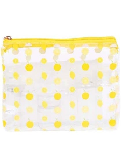 MIAMICA Lemon Women's TSA Compliant Travel Bottles and Toiletry Bag Kit