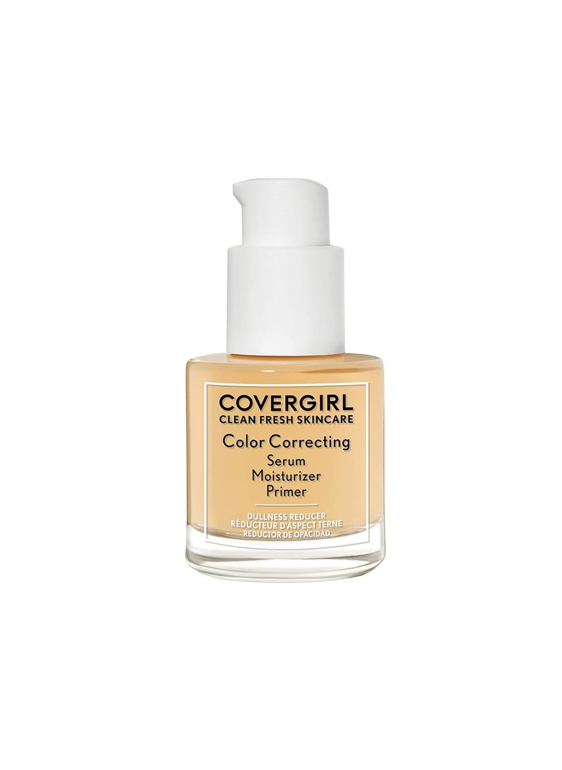COVERGIRL Clean Fresh Skincare Color Correcting Serum Moisturizer Primer, Dullness Reducer, For Medium Skin Tones