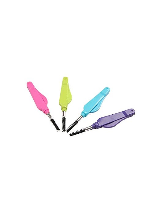 4Pcs Eyelash Comb Folding 2 In 1 Eyelash Brush Eyebrow Comb Makeup Tools (Random Color)