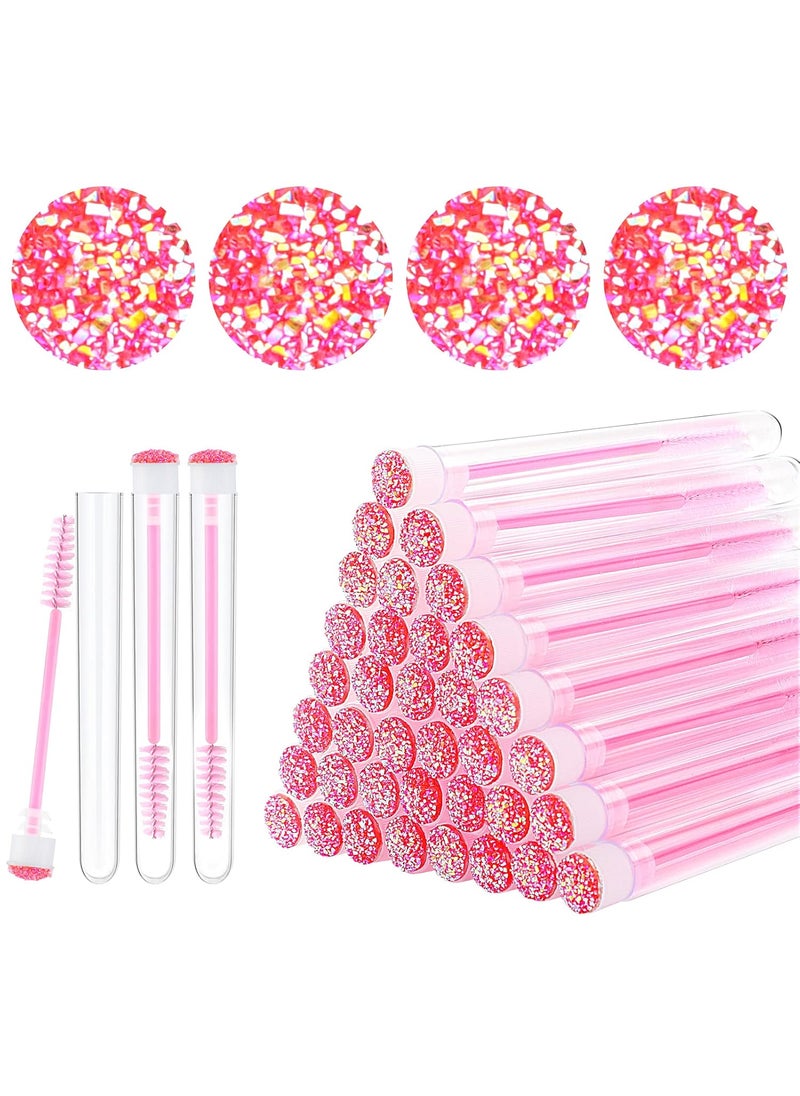 20pcs Eyelash brush Lash Wand Makeup tool Eyelash Extension supplies Cleaning brush Diamond Mascara star d pink