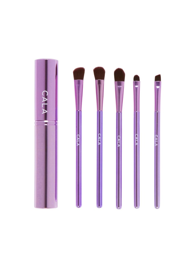 Cala Metallic pink essential eye brush set 5 count, 5 Count