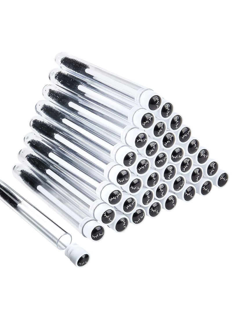 TUZAZO 80 Pieces Mascara Wand Tube Set 40 Diamond Empty Eyelash Brush Tubes Spoolies 40 Mascara Wand Lash Extension Brushes Applicators Makeup Tools (Black Lash Style)