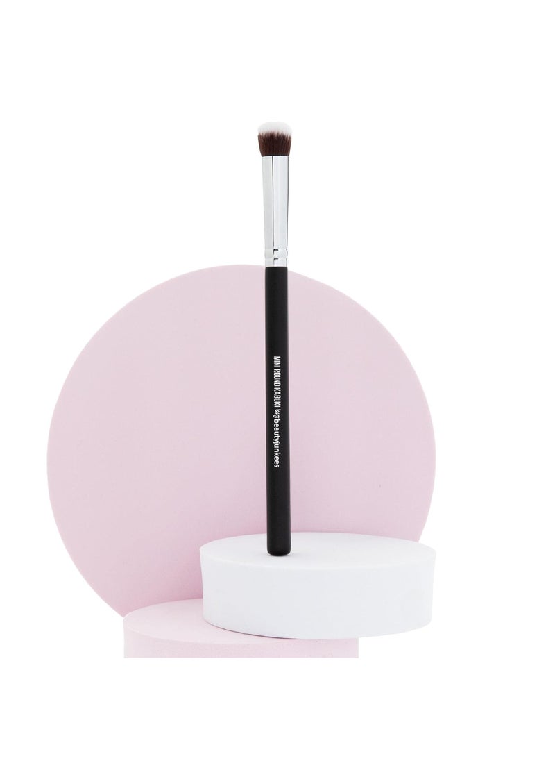 Mineral Powder Eyeshadow Makeup Brush – Small Mini Round Top Kabuki, Synthetic Dome Smudge Eye Shadow Brushes for Blending Smoky Eye, Setting Concealer Liquid Cream Cosmetics, Cruelty Free