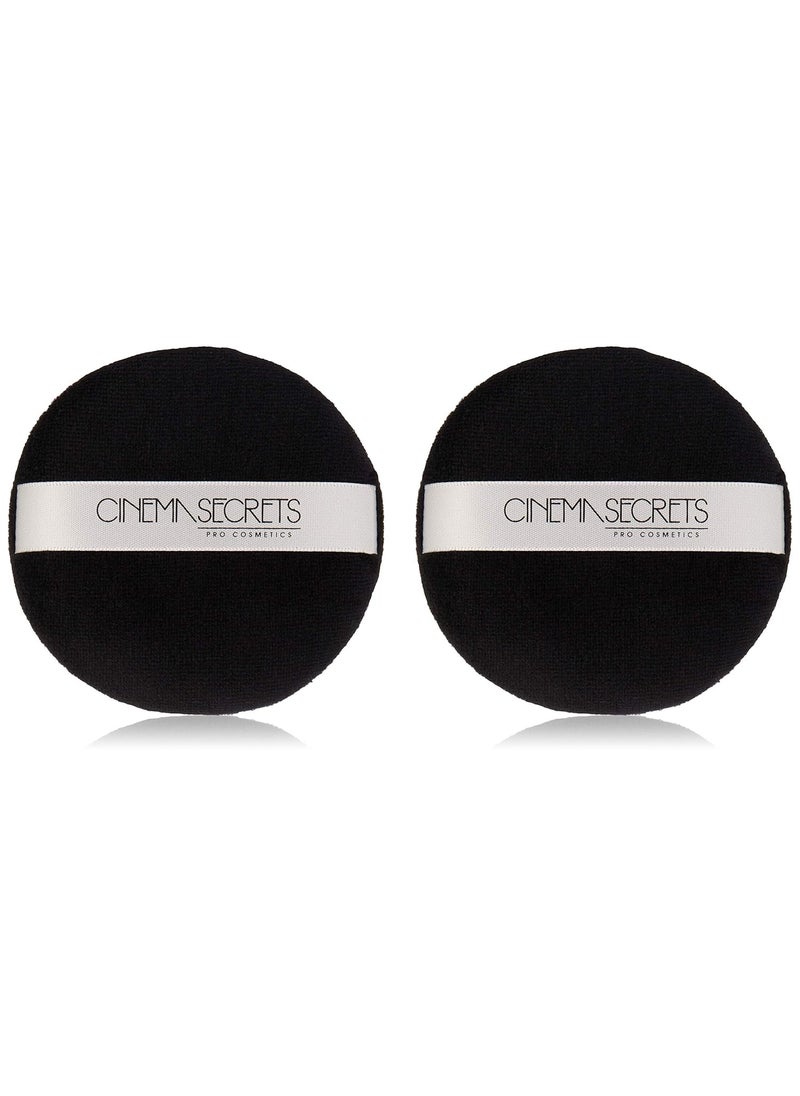 Cinema Secrets Deluxe Powder Puff With Strap, Black, 2 Count
