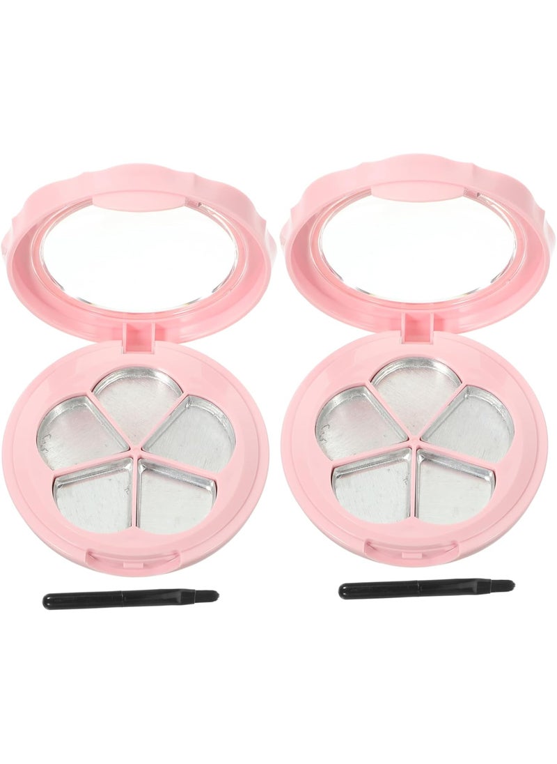 2 Sets Box lipstick box Make Up Container Pallet lip balm container Empty Makeup DIY eyeshadow plate lip container lip gloss container nail art plastic assembled travel display box
