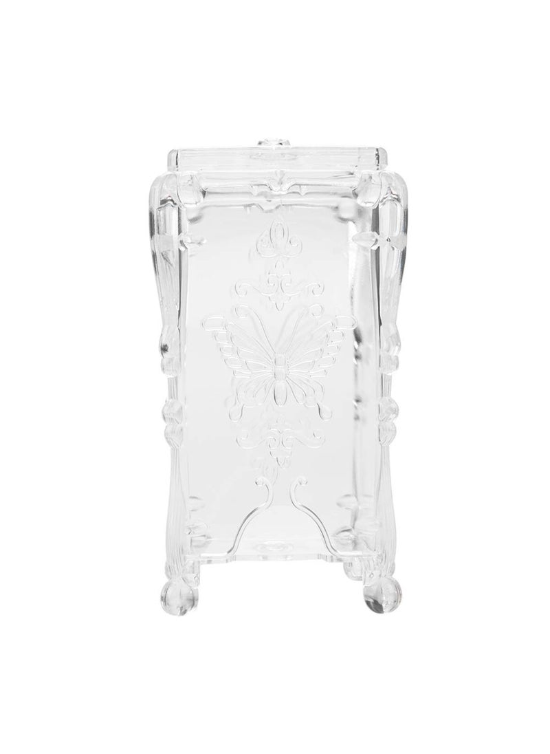 Cosmetic Makeup Cotton Pads Organizer, Nail Art Cotton Wipe Storage Box, Nail Art Cotton Makeup Tools(Transparent)