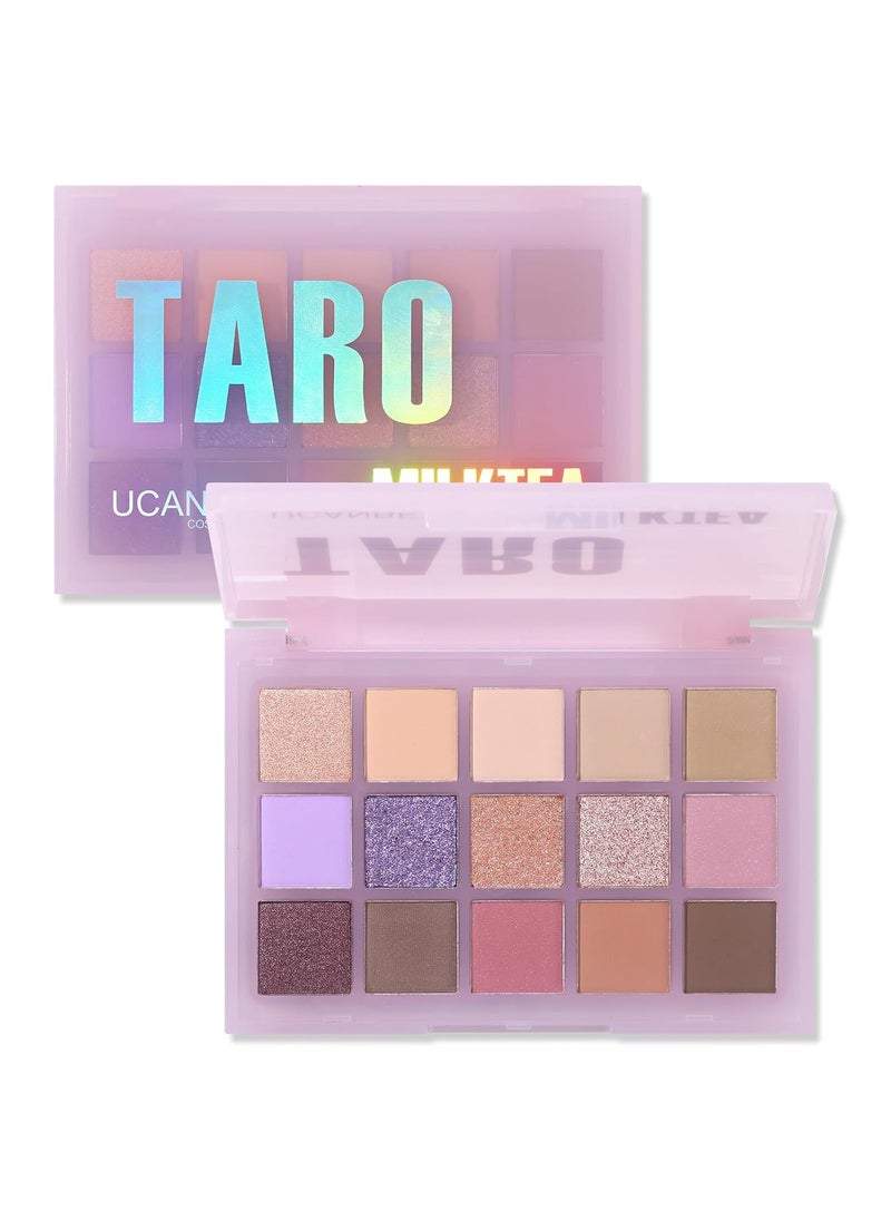 UCANBE Neutral Eyeshadow Palette, 15 Colors Nude Matte Shimmer Reflective Glitter Eye Makeup Pallet, Blendable Natural Warm and Cool Pigments Sombras De Ojos Gift Kit