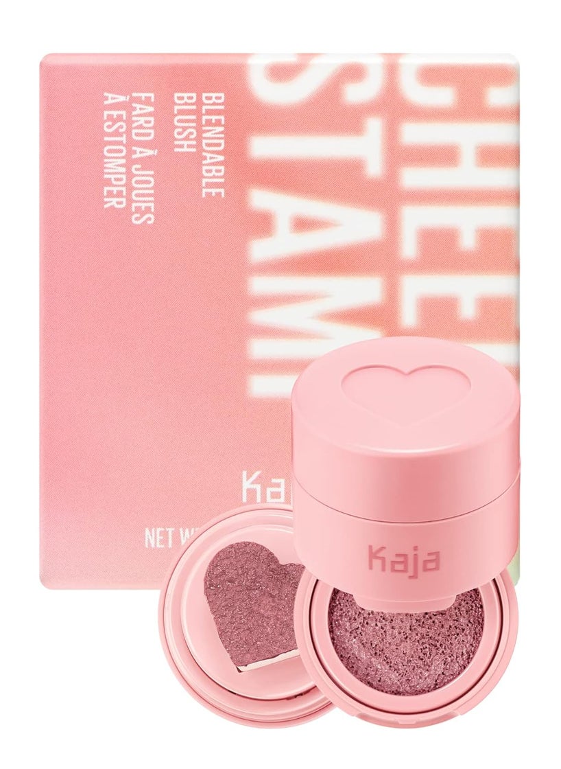 Kaja Blush - Cheeky Stamp | Gift, 7 Shades, Buildable & Blendable Shade with Heart-shaped Applicator, Coral Finish, 05 Sassy, 0.17 Oz