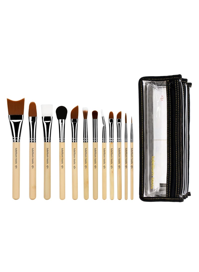 Bdellium Tools Professional Makeup Special Effects SFX Series 12 pc. Brush Set with Double Pouch (2nd Collection)