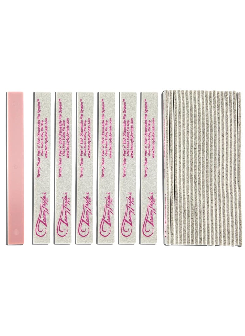 Tammy Taylor Peel ‘N’ Stick Clean Finish Buffer | Natural Nail Buffing File for Fingernails and Toenails | Sanitary, Replaceable, Durable Cloth Material | 25 Pack