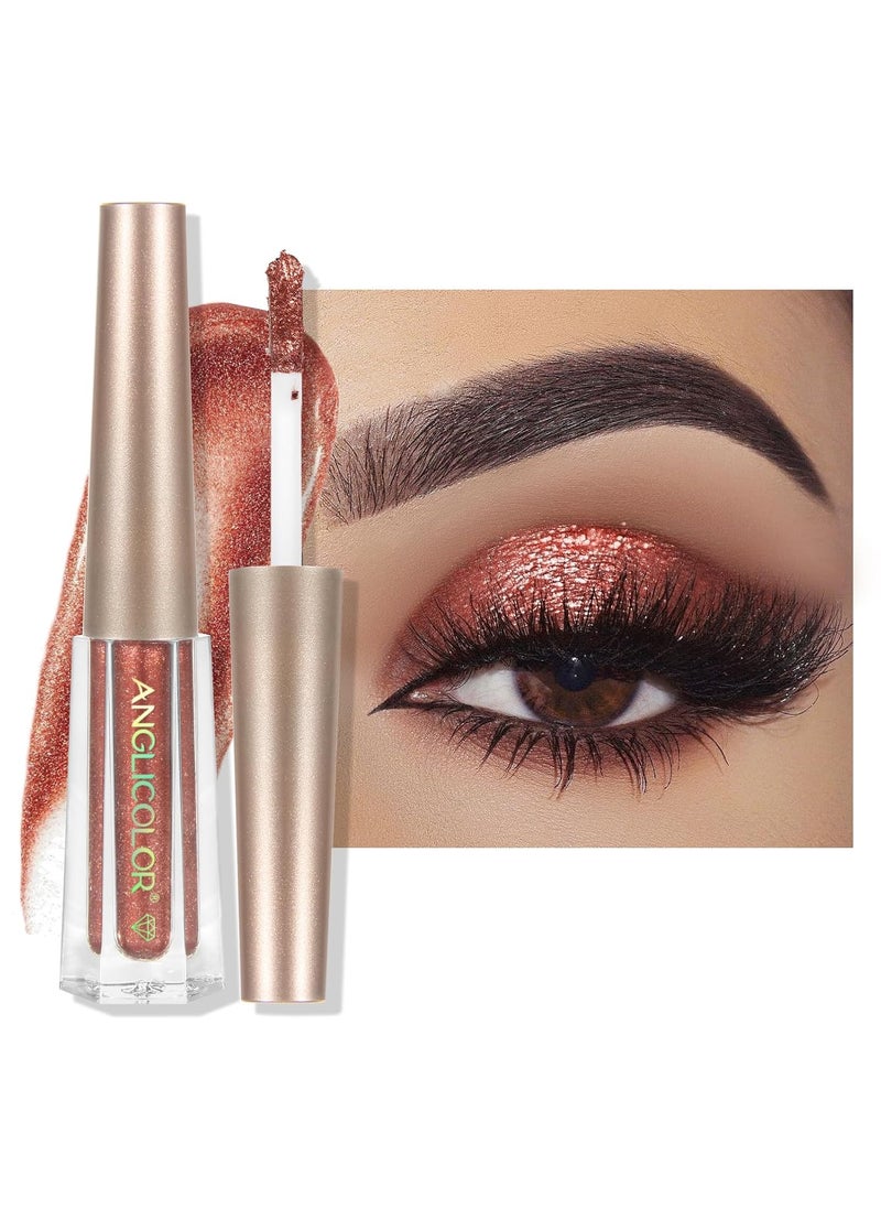 Diamond Glitter Liquid Eyeshadow, Glitter Eyeshadow, Lightweight Smooth, Shimmer Eyeshadow, Metals Gloss Sparkling Eyeliner Pen, Cosmetics Gift for Girls and Women (Garnet #03)