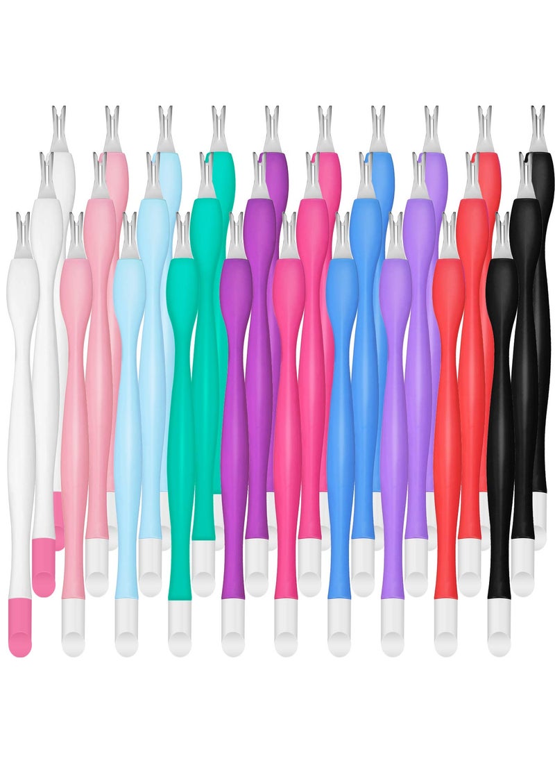 30 Pieces Cuticle Trimmer Remover Pusher Rubber Nail Cuticle Pusher Tipped Nail Cleaner Fork Double End Dead Skin Callus Removal Practical Nail Art Tools for Men and Women (Assorted Colors)