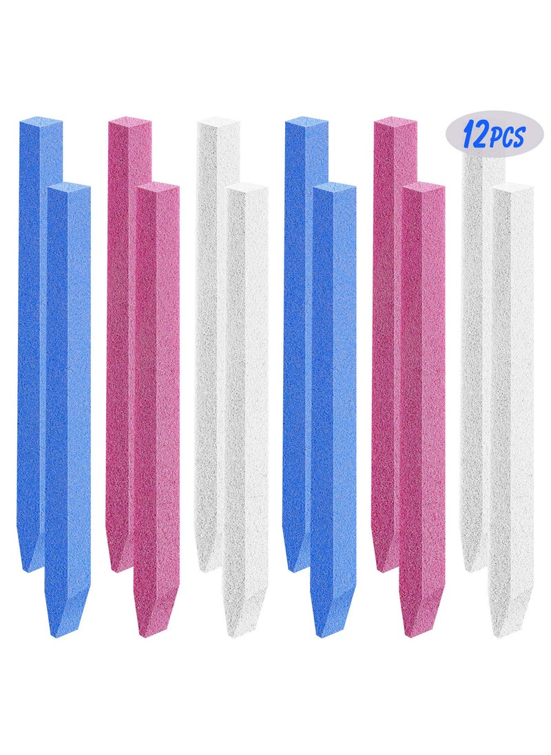 12 Pieces Pumice Stone Nail File Pumice Nail Stick stone file for nails Cuticle Pusher Stone File for Home Salon Nail Buffing Tool