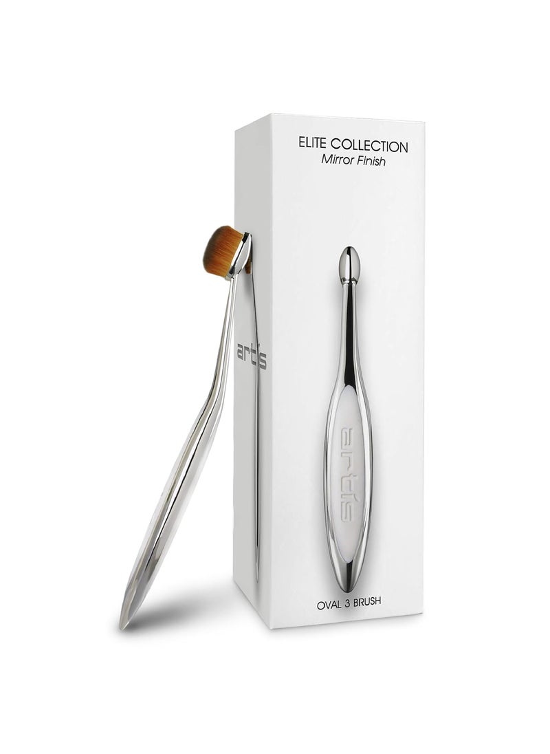 Artis Elite Oval 3 Brush Oval Makeup Brush Luxury Synthetic Cosmefibre Brus Ideal For Eye Cream, Concealer, Highlight Use With Liquids, Powders, and Creams Creates Airbrush Finish