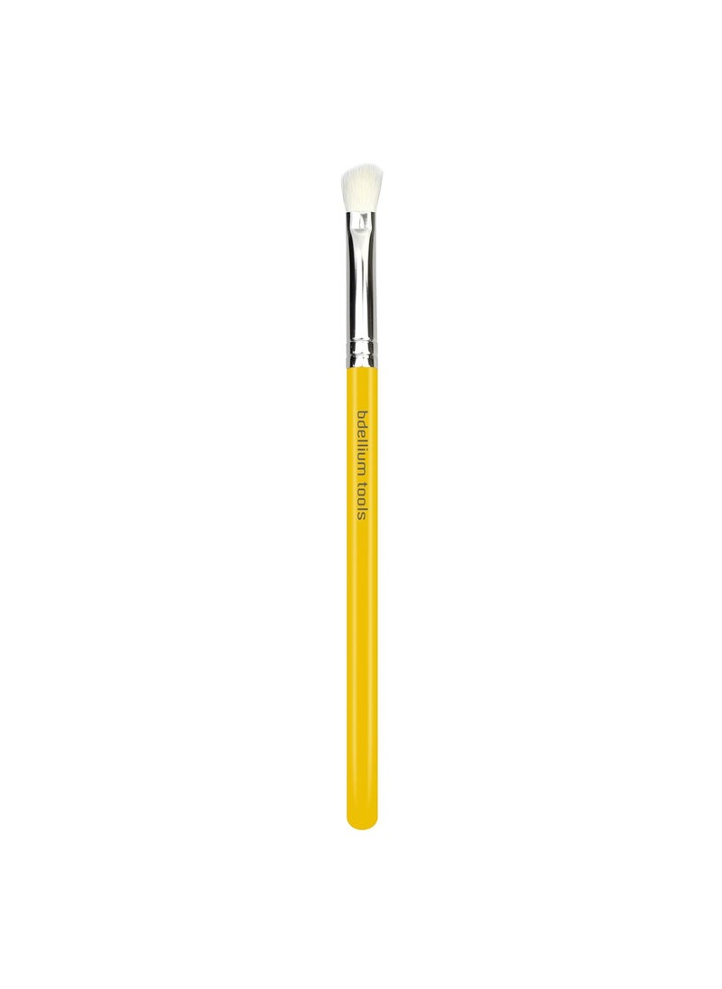 Bdellium Tools Professional Makeup Brush - Studio Series 765 Small Angled Shader - With Mix of Soft Natural and Synthetic Fibers, For Natural and Even Eyeshadow Blending (Yellow, 1pc)