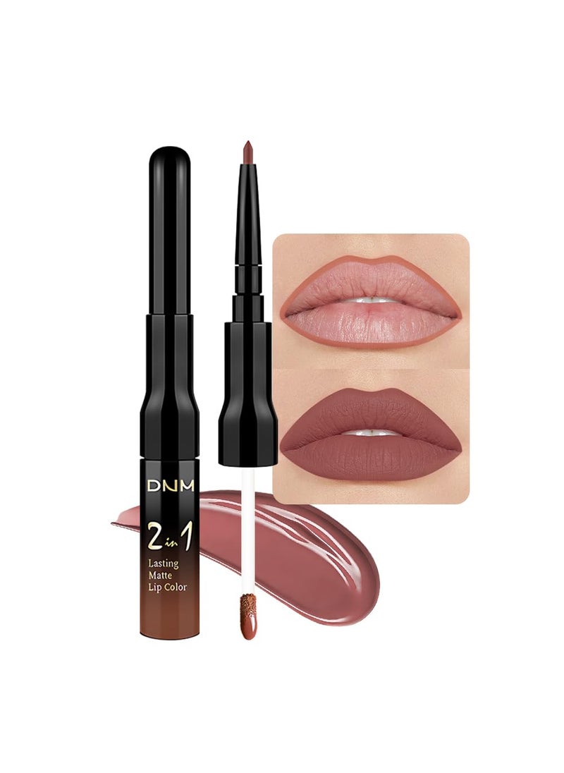 evpct 1Pcs Reddish Brown Lip Stain Paint Matte Lip Liner and Lipstick Set Long Lasting Smudge Proof labiales matte mate larga duracion listip 24 hours a prueba de agua mate 24 horas originales,36#