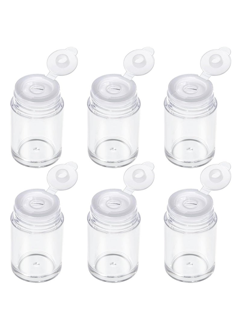 RAYNAG 6 Pieces Mini Empty Loose Powder Bottle Travel Cosmetic Glitter Powder Eye Shadow Powder Box with Sifter and Lids (Single hole)