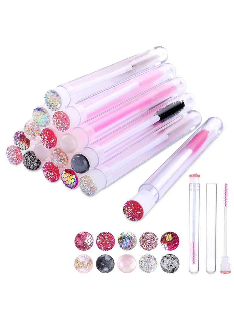 10pcs Eyelash brush Lash Wand Makeup tool Eyelash Extension supplies Cleaning brush Diamond Mascara mix color