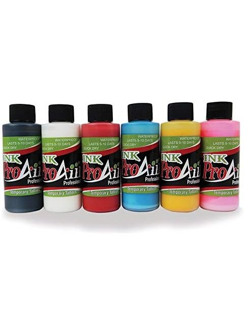 ProAiir Temporary Tattoo Ink Starter Pack - Alcohol Based, 30ml Bottle