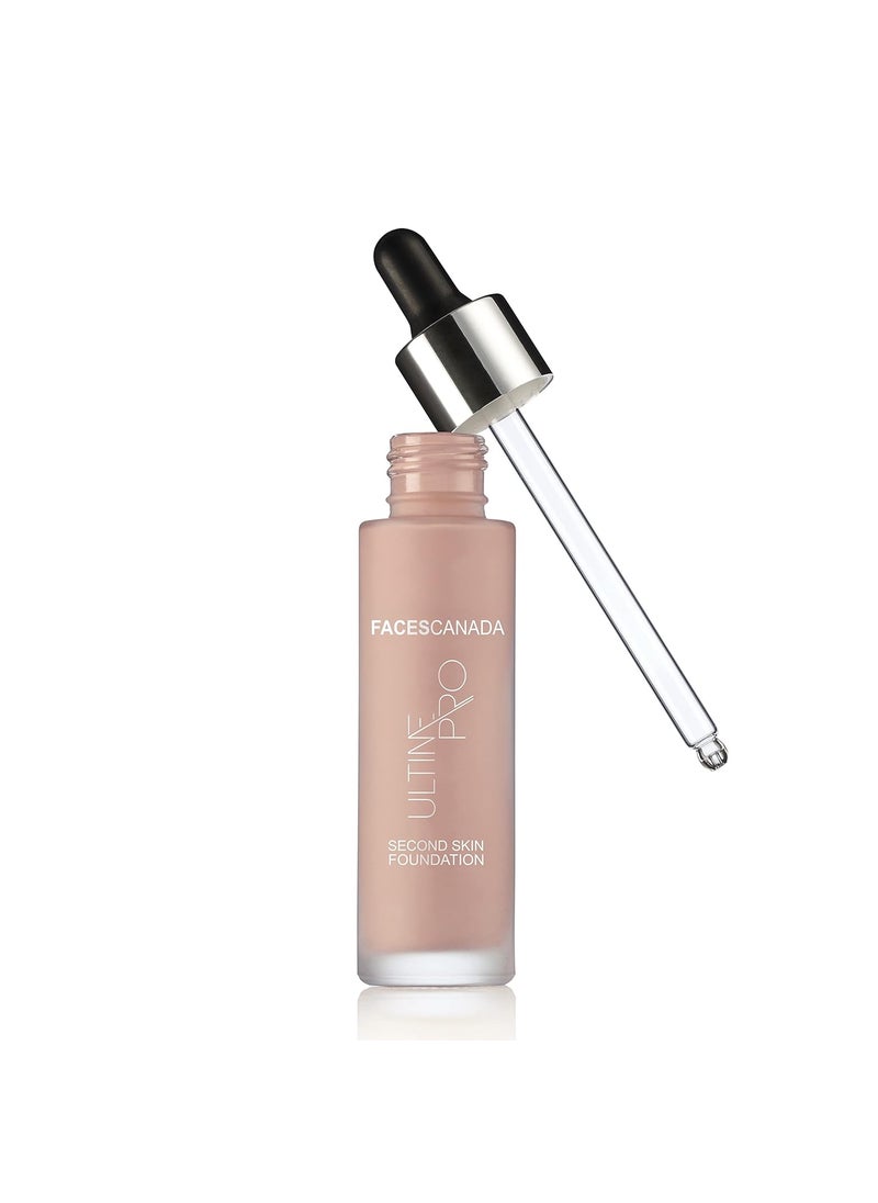 Faces Canada Second Skin Serum Foundation, Spf 15, Ultra Light Weight, Marine Algae Extract Enriched, Natural Matte Finish, Hd Flawless Radiance, Ivory, 4.94 Oz