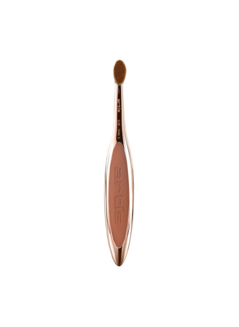 Artis Elite Oval 3 Brush Oval Makeup Brush Luxury Synthetic Cosmefibre Brus Ideal For Eye Cream, Concealer, Highlight Use With Liquids, Powders, and Creams Creates Airbrush Finish